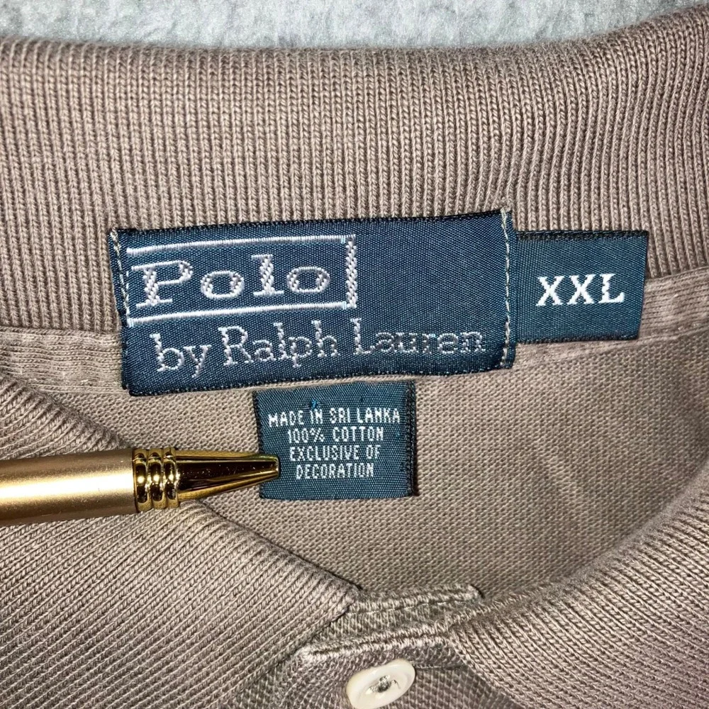 Ralph Lauren Polo Shirt Men 2XL Pony Long Sleeve Neutral Minimalist Basic Casual